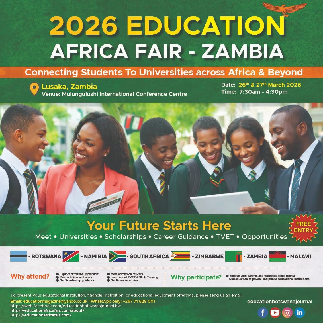 🌍 ANNOUNCING THE INAUGURAL 2026 EDUCATION AFRICA FAIR – ZAMBIA! 🎓